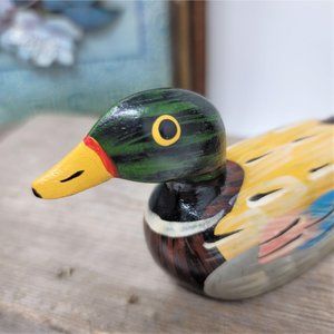 Small Hand Painted Vintage Duck Figurine